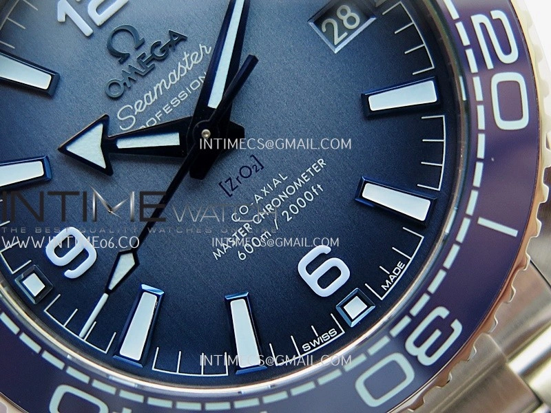 Planet Ocean 39.5mm Blue Ceramic Bezel SS V4 VSF 1:1 Best Edition Summer Blue Dial On SS Bracelet Super Clone Asian 8800